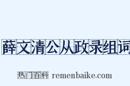 薛文清公从政录组词是什么意思的图片